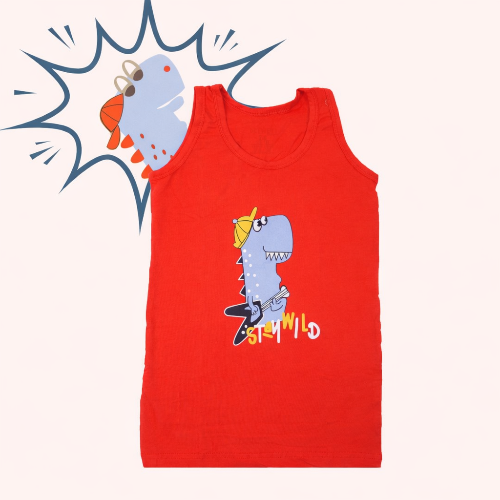 Set 3 Canotte Bambino “Dino” in Cotone Elasticizzato - MiniMe- color