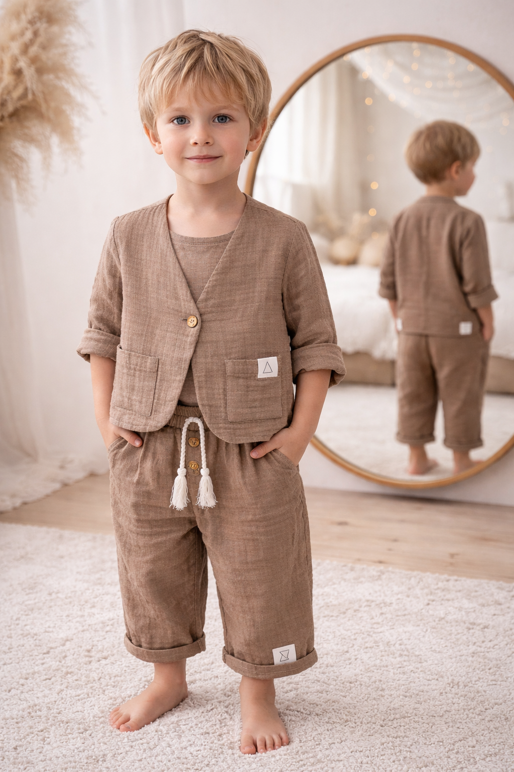 Completo bambino in mussola di cotone - MiniMe- color