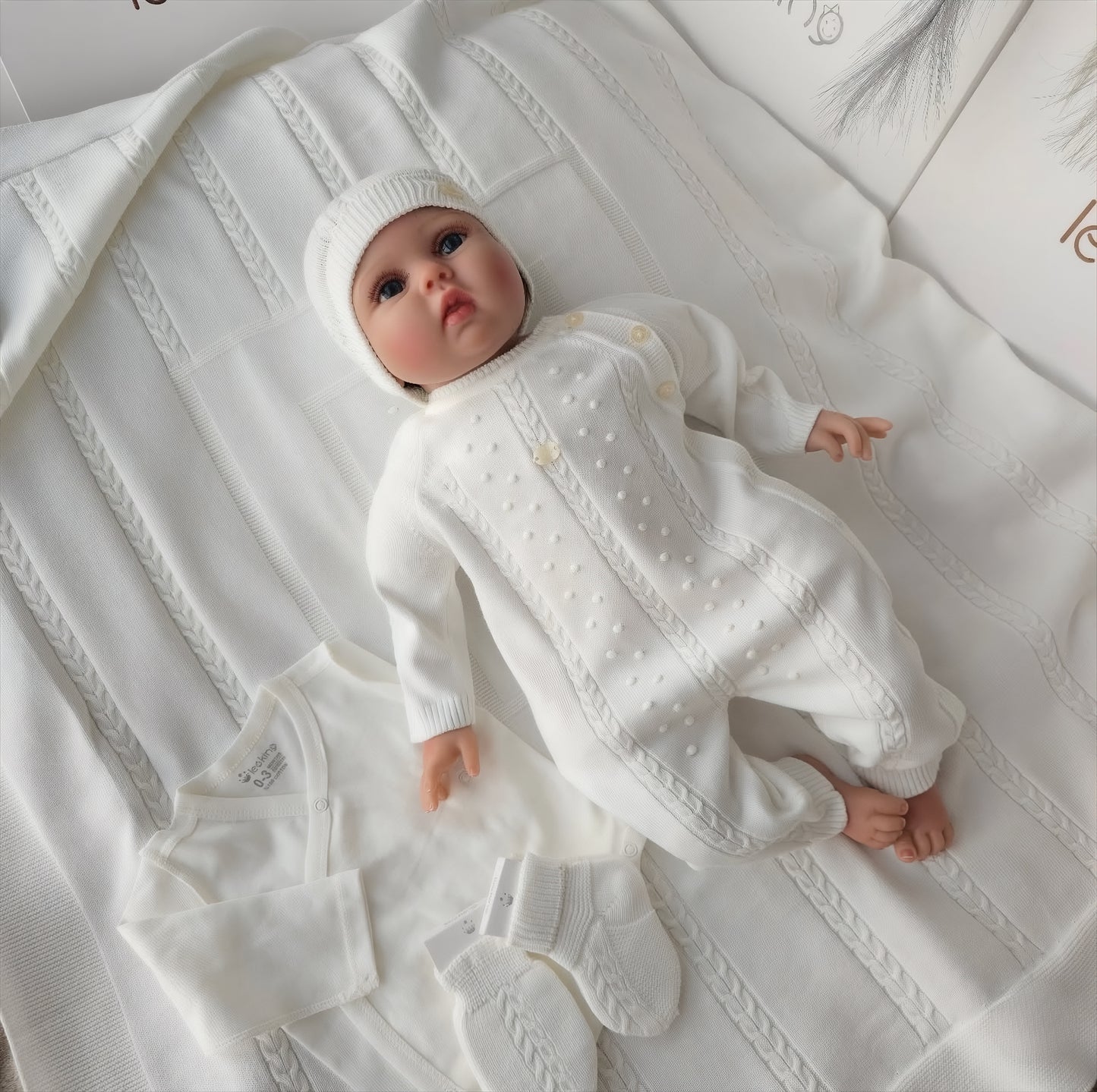 Newborn Knitted Set - 8 Pieces - Elegance and Comfort