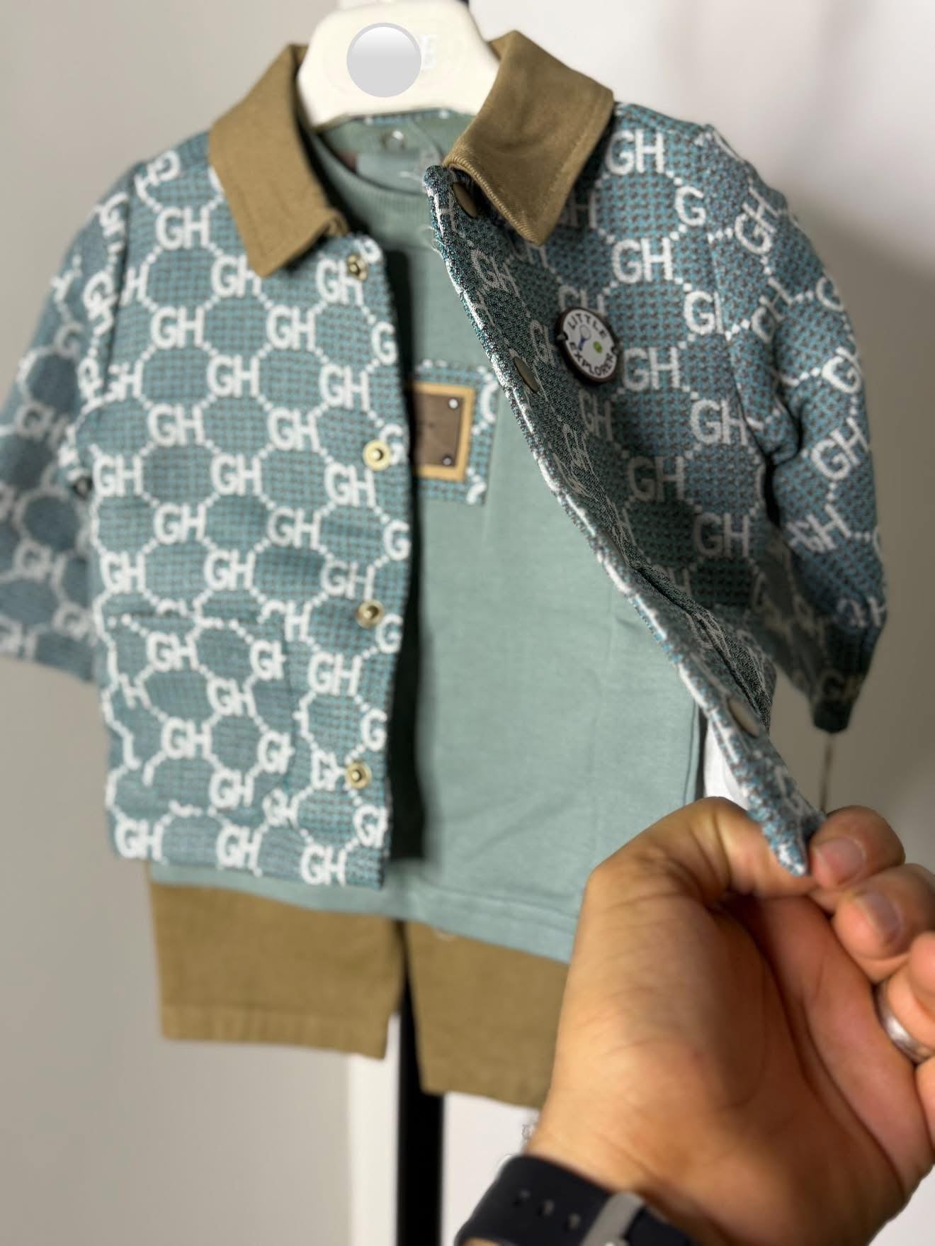 Completo neonato 4 pezzi con scarpette