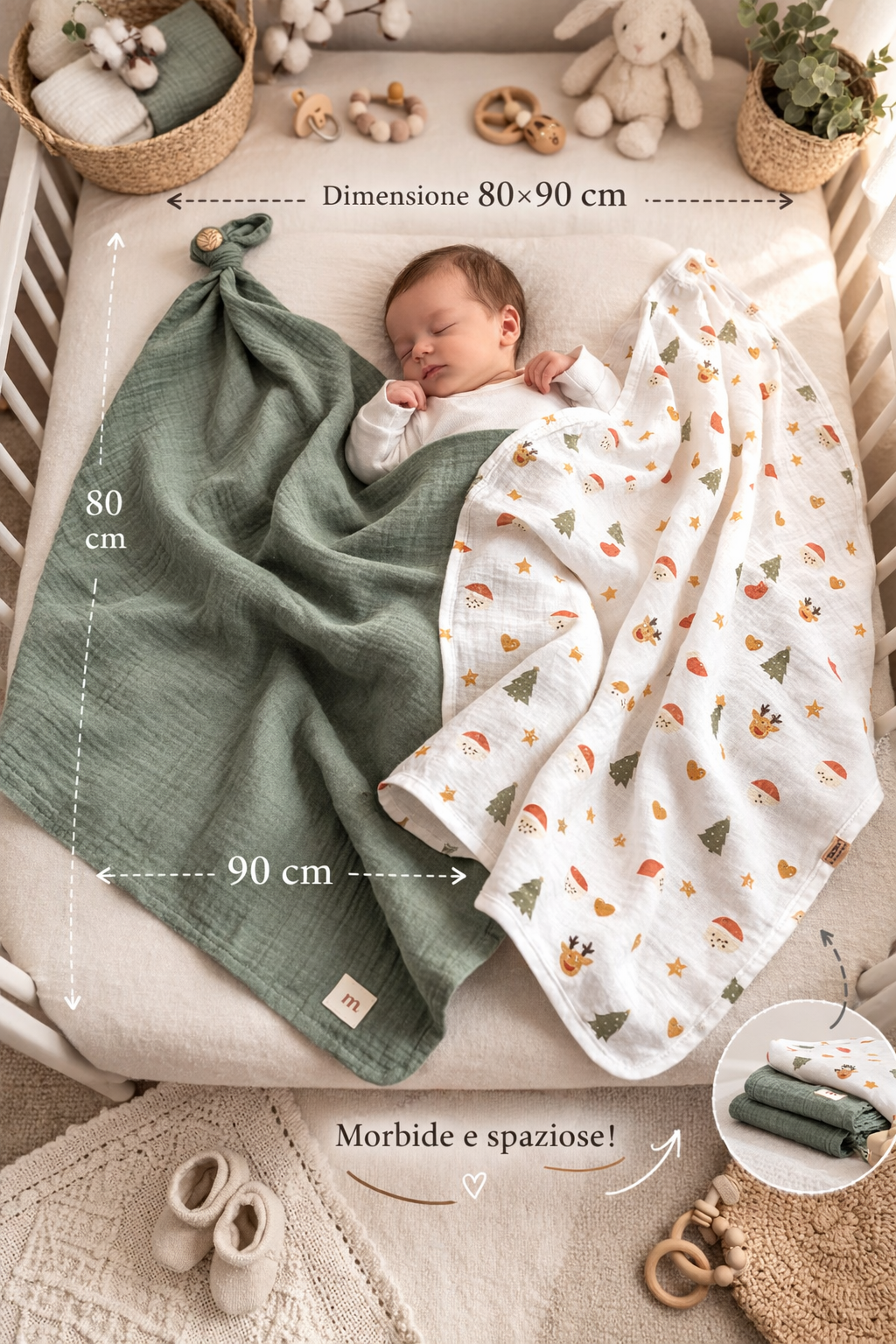 Juego de mantas de muselina de algodón