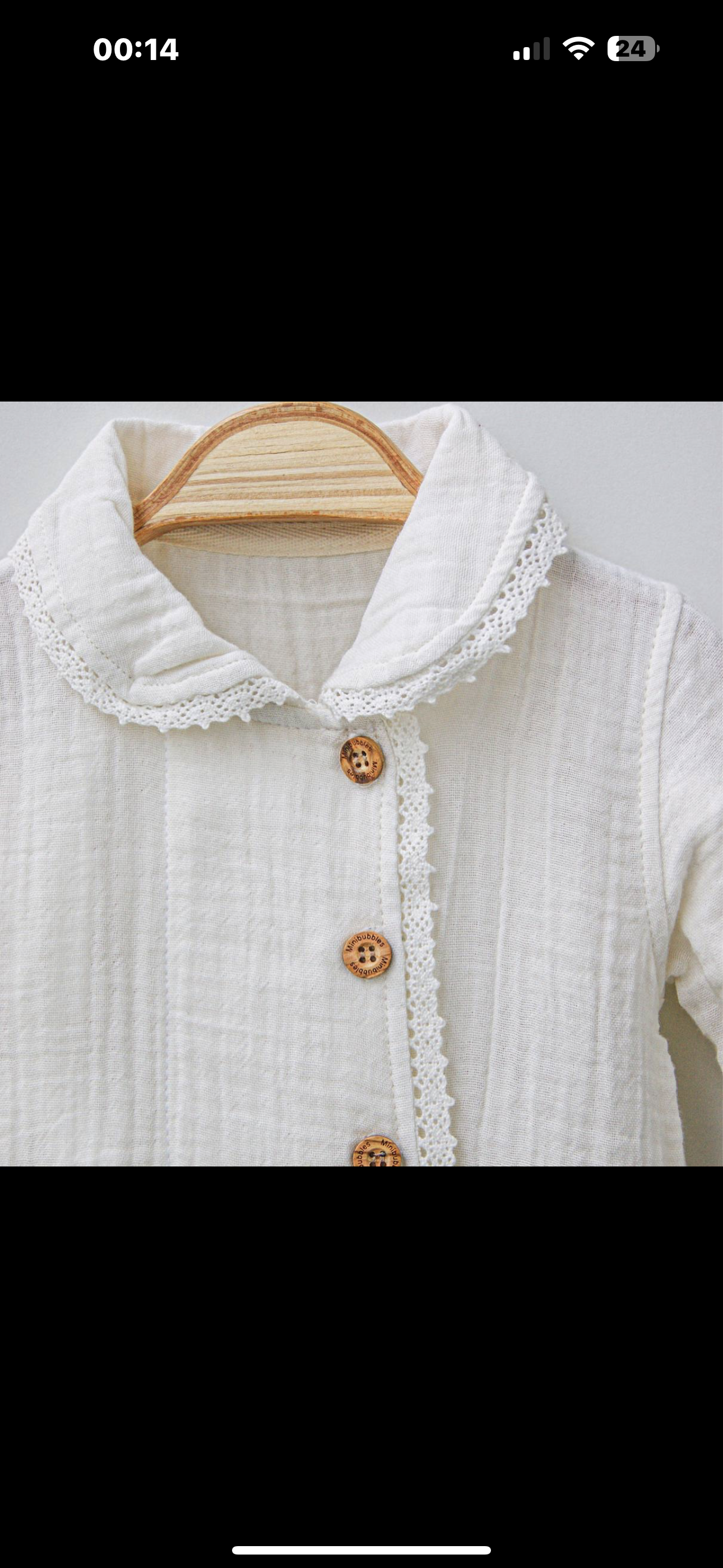 Tutina in mussola di cotone - ricamo in pizzo unisex