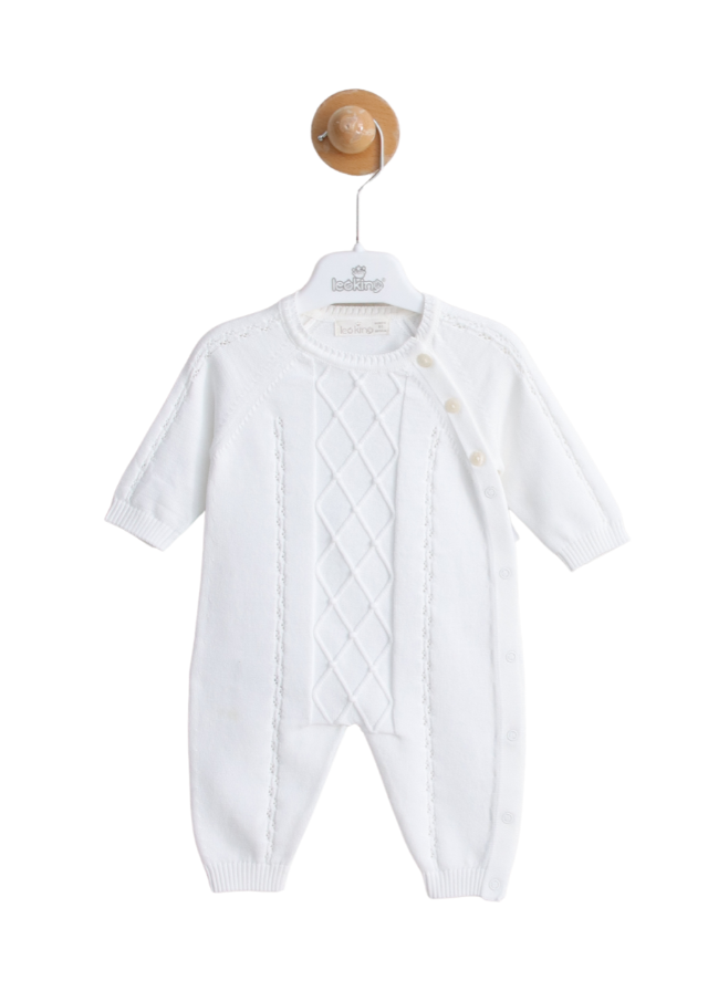 White Knit Baby Romper - Elegance and Sweetness for Your Little One