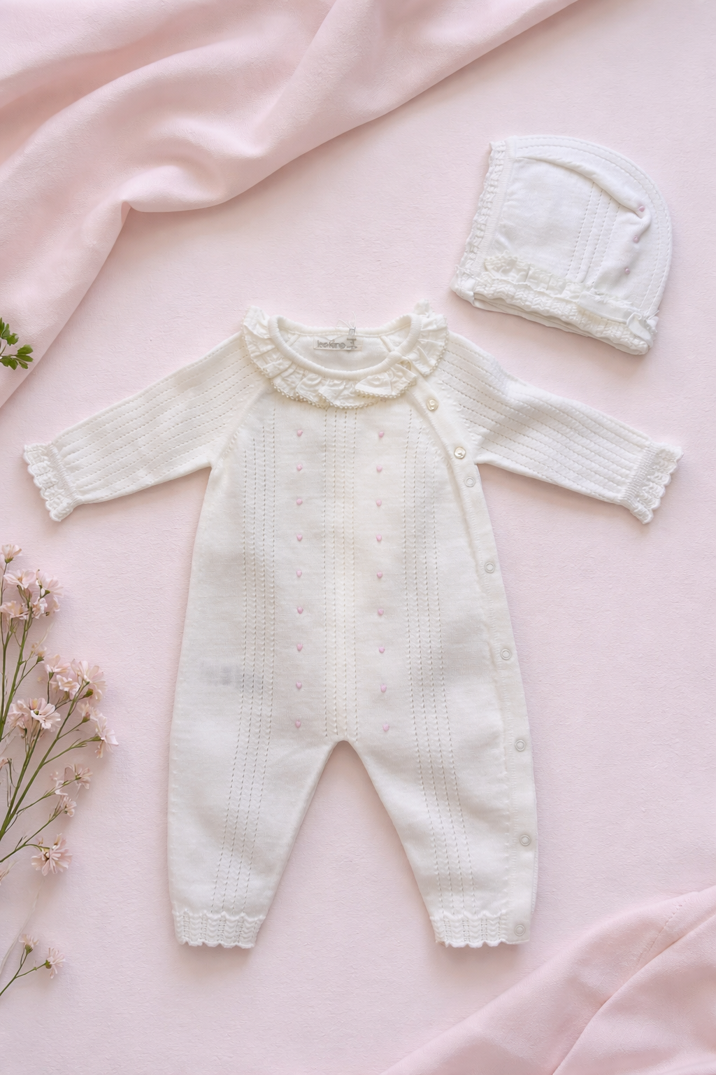 Tutina Con Cappellino Coordinato Neonata