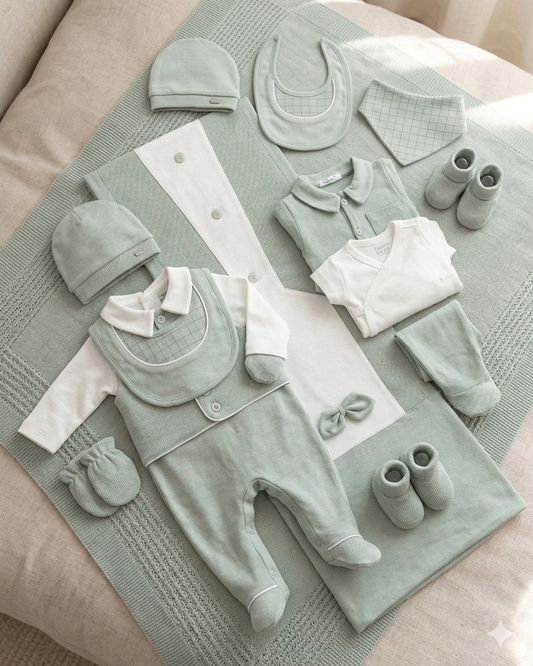 Corredino Nascita Neonato 100% Cotone - 9 Pezzi