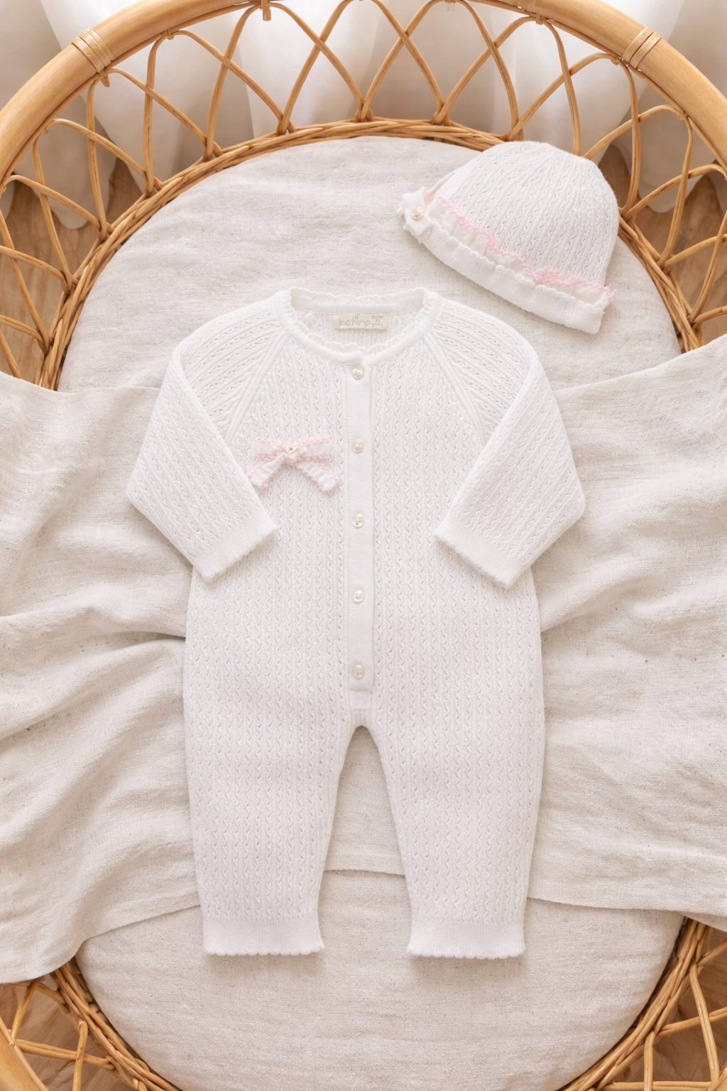 Tutina Neonata con Cuffietta Coordinata 100% cotone