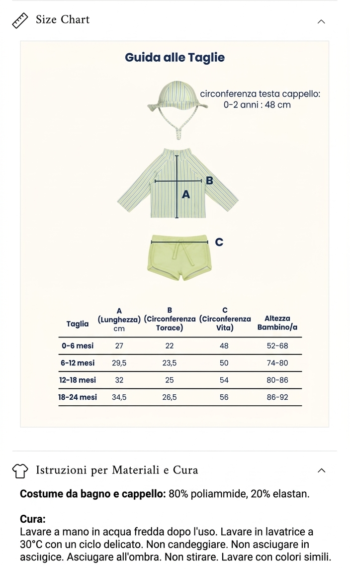 Set da Bagno Neonato e Bambino con Protezione Solare UPF50+ con Cappellino - 3 Pezzi