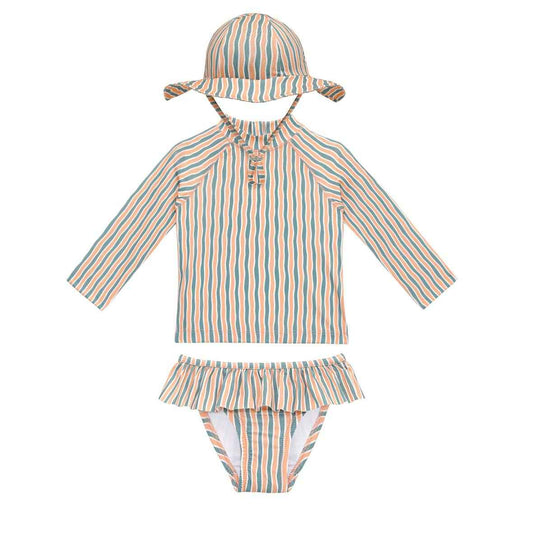 Coordinato Mare Neonata 3 pezzi con protezione solare UPF50+ integrata