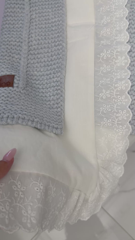 Coperta Neonato In Lana Merino Con Sottocoperta Imbottita