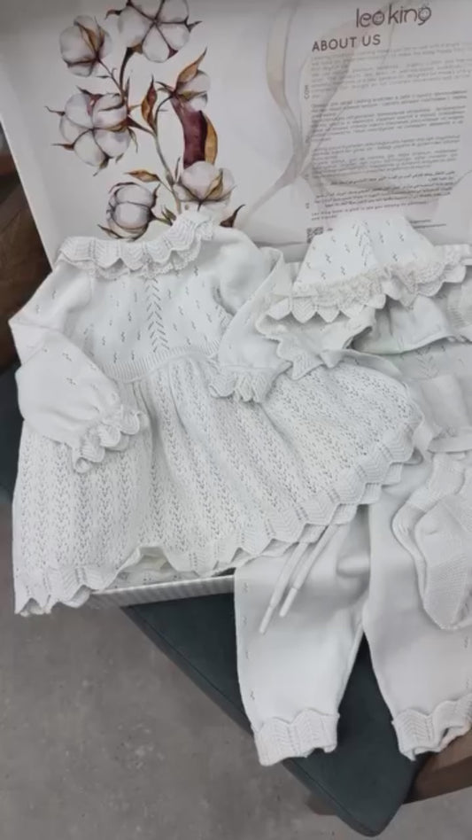 Corredino Nascita Neonata Elegante – 9 Pezzi 100% cotone